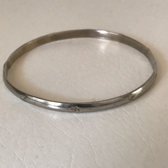Silver Bangle Stackable Bracelet Vintage - Picture 7 of 9